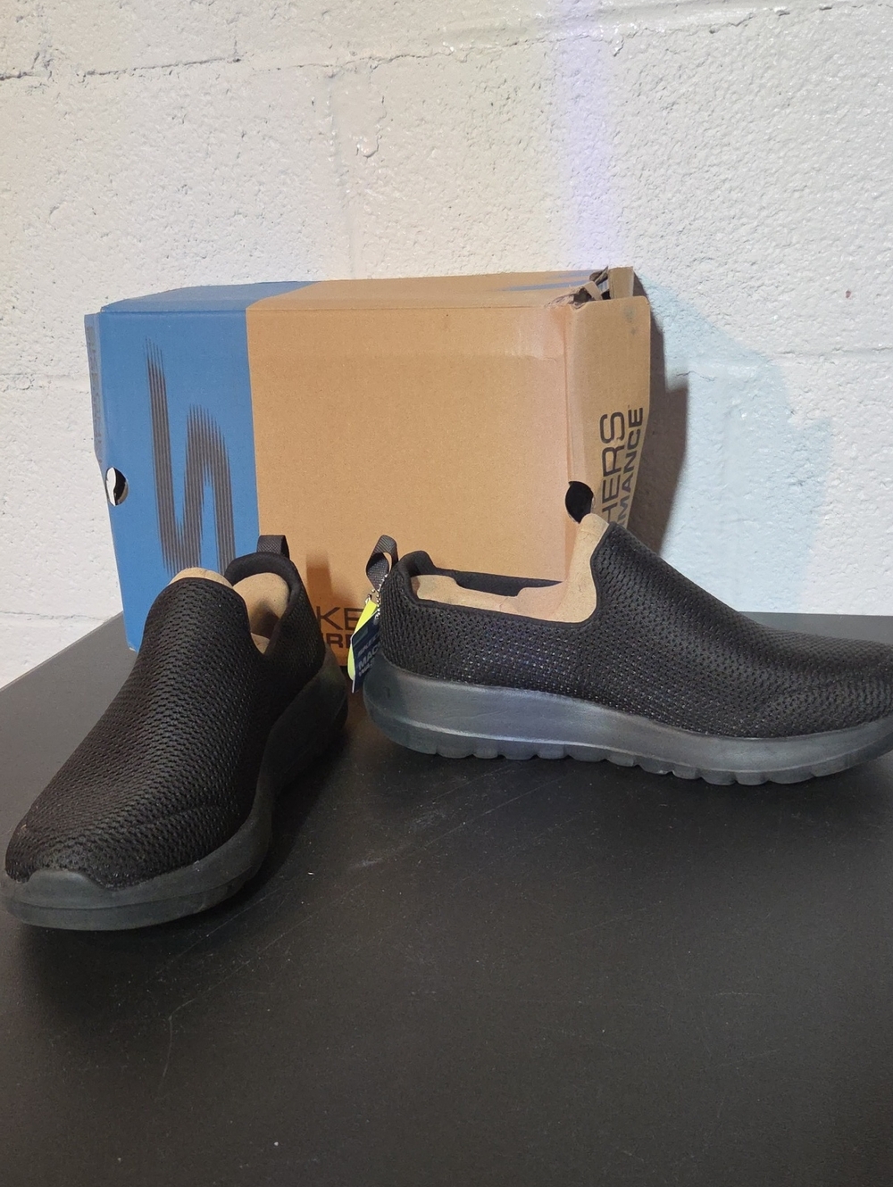 Skechers Men’s Black Slip-On Mesh Casual Sneakers
